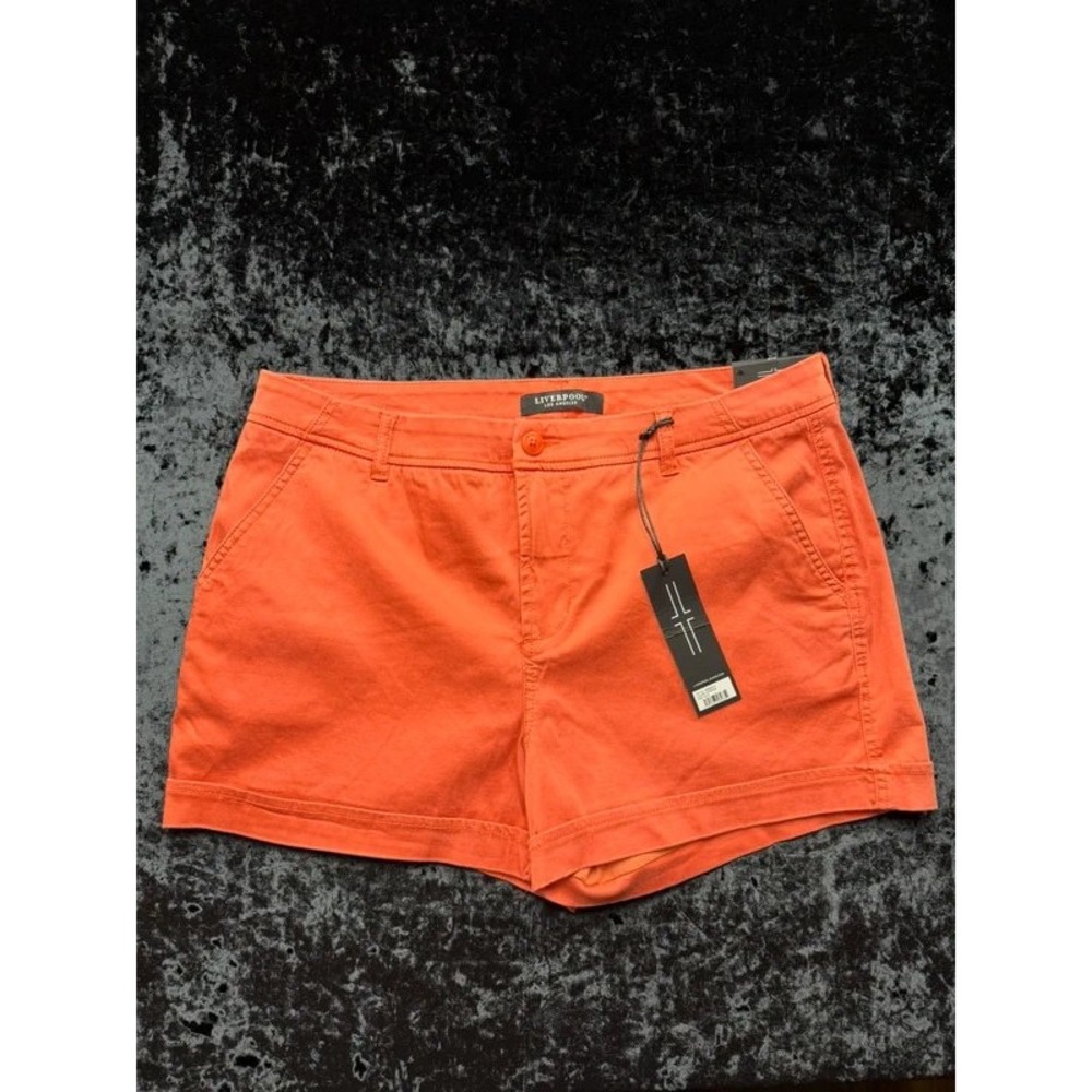 Liverpool Los Angeles Women's Chino Shorts 16/33 Pumpkin Orange NWT